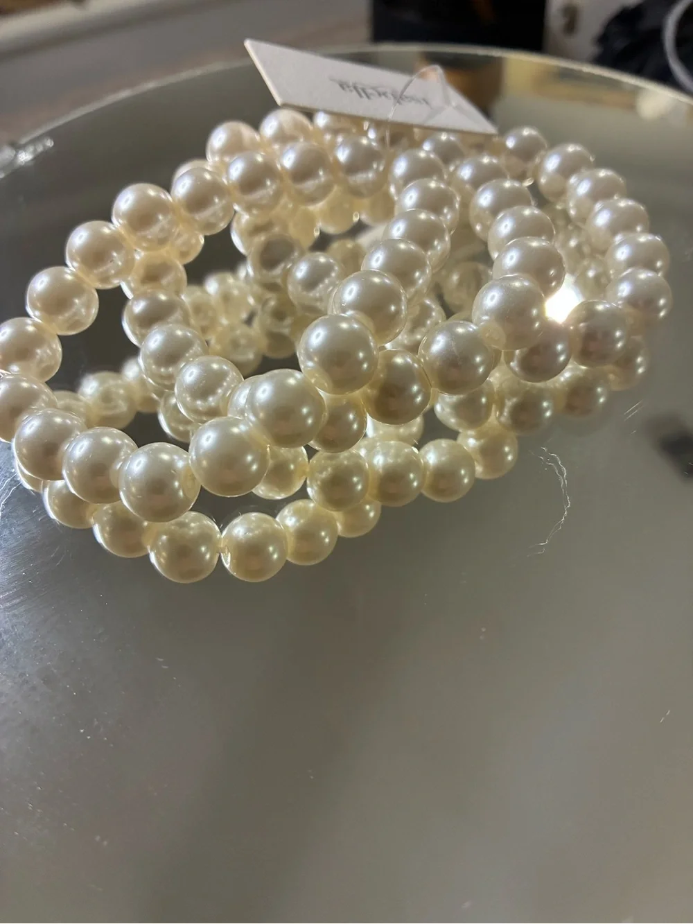 Isabella Ivory Faux Pearl Stretch Bracelet Set